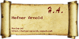 Hefner Arnold névjegykártya